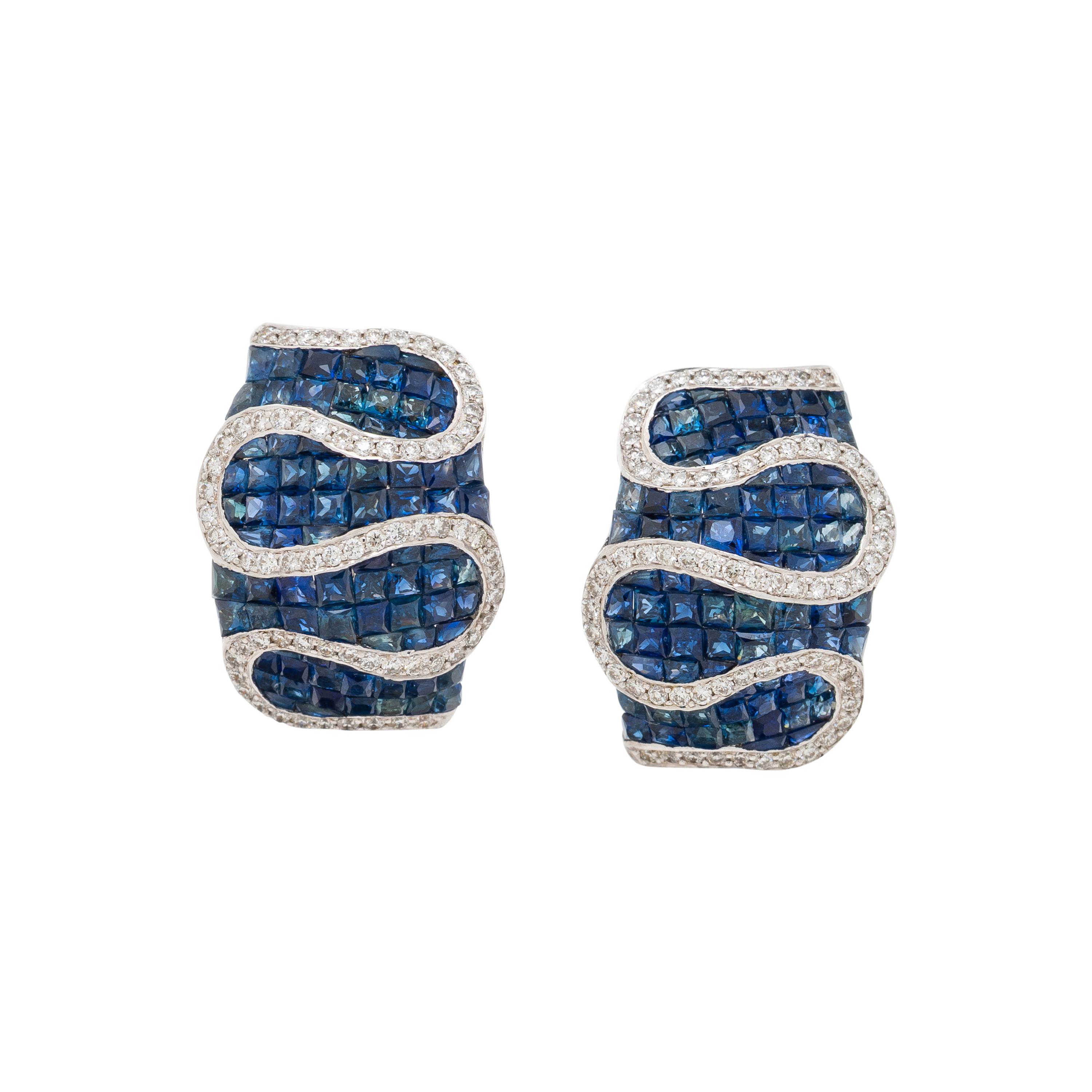 SAPPHIRE AND DIAMOND EARRINGS