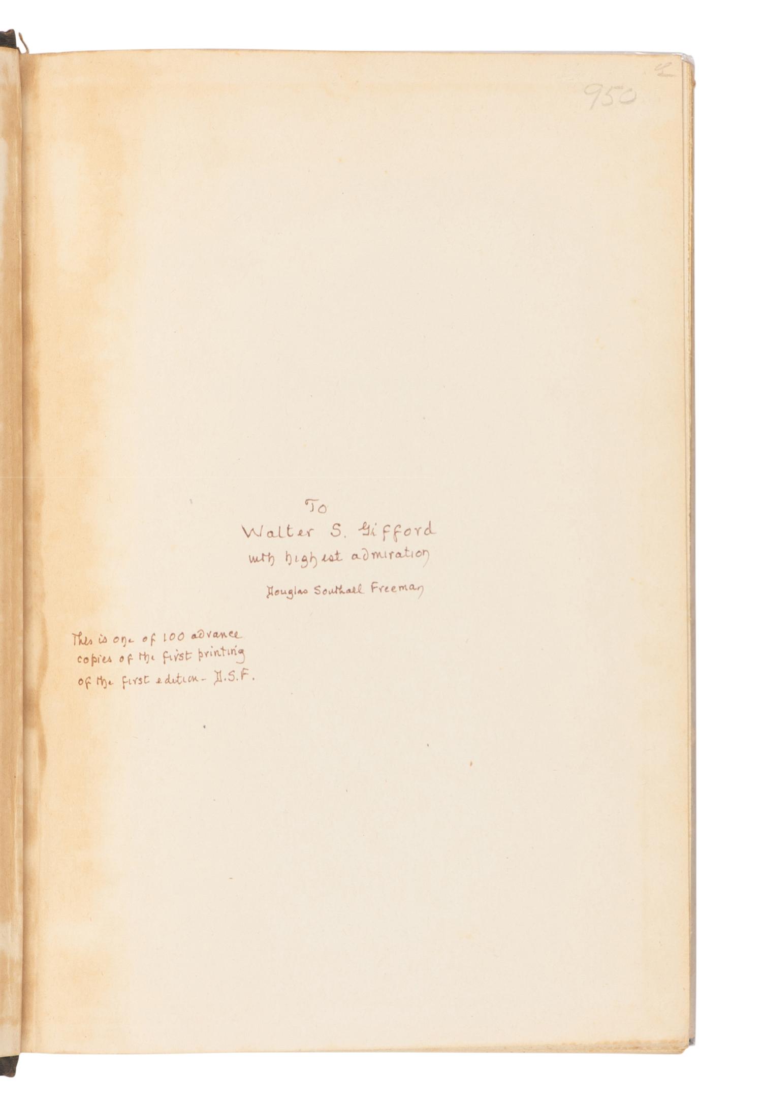 FREEMAN, Douglas Southall (1886-1953). R.E. Lee: A Biography . New York and London: Charles Scribner's Sons, 1934-1935.