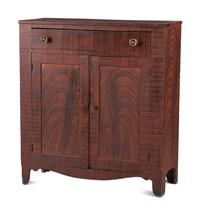 A Country Grain Painted Poplar Jelly Cupboard