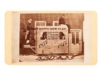 [AFRICAN AMERICANA - EARLY PHOTOGRAPHY]. Happy New Year . CDV featuring African American subject. 1877.