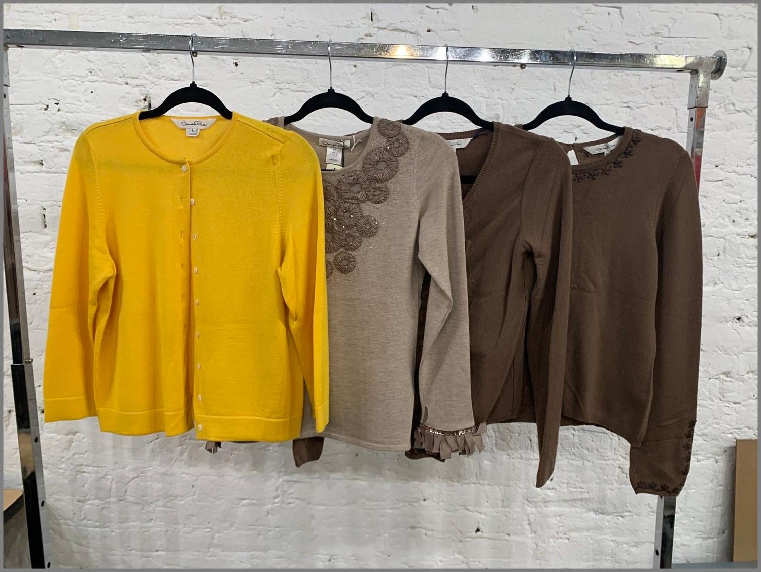 Four Oscar de la Renta Knit Tops: Three Sweaters, One Cardigan, Fall 2007