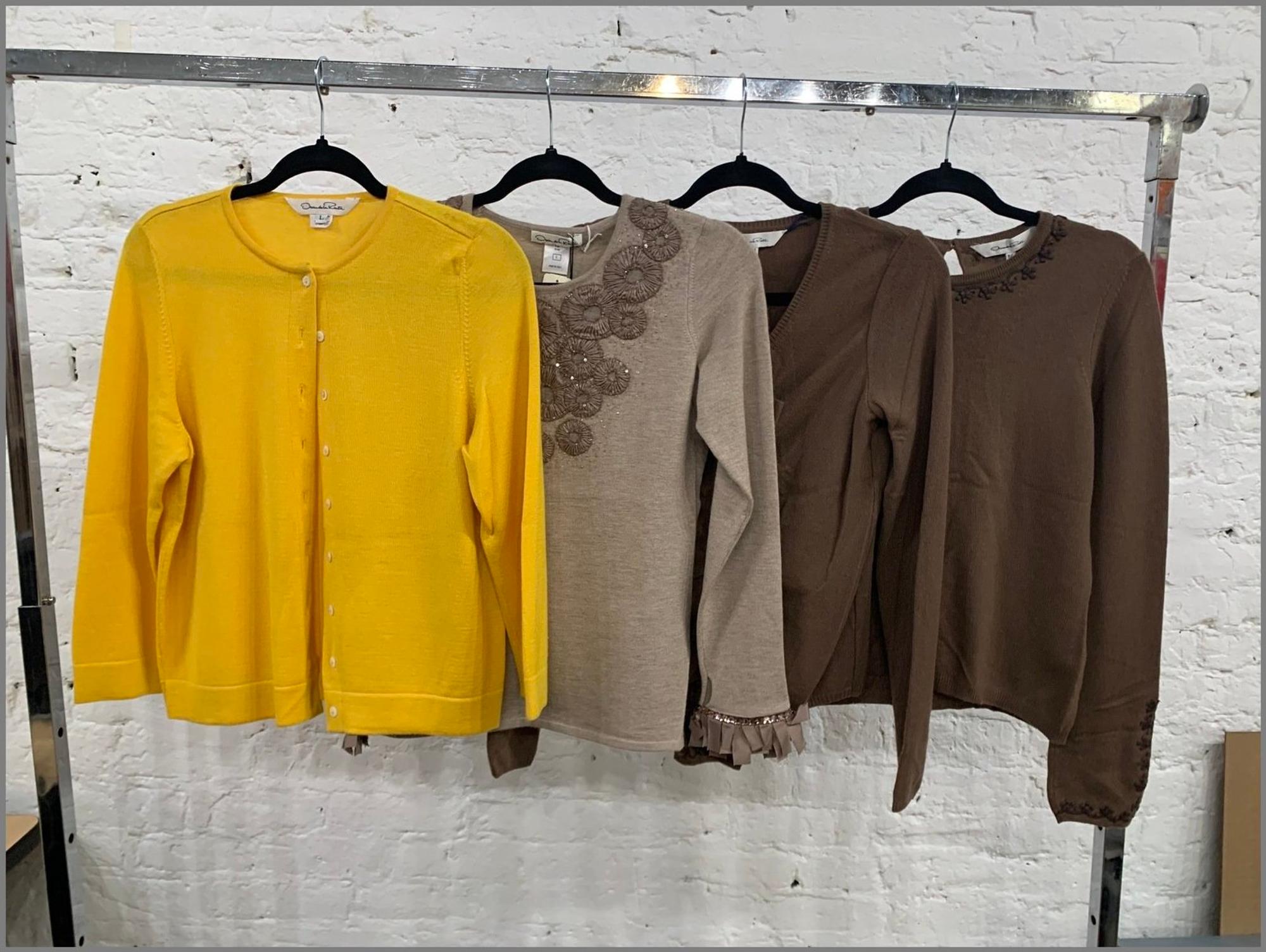 Four Oscar de la Renta Knit Tops: Three Sweaters, One Cardigan, Fall 2007