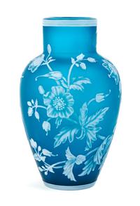 English, LATE 19TH CENTURY, a cameo glass vase, of ovoid form with floral decoration