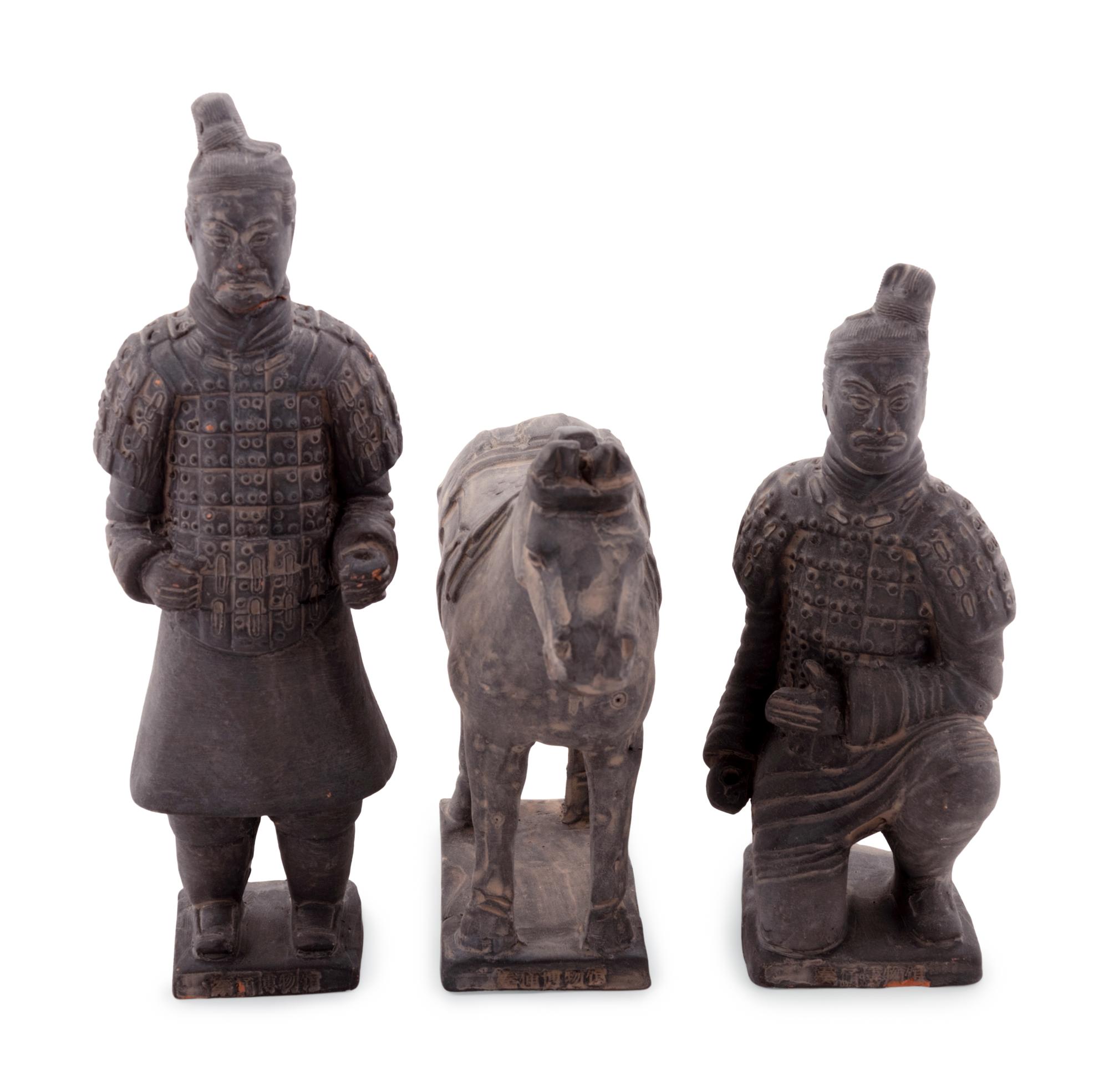 Three Chinese Terra Cotta Figures