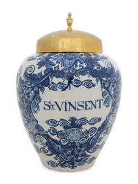 Four Large Delftware Tobacco Jars