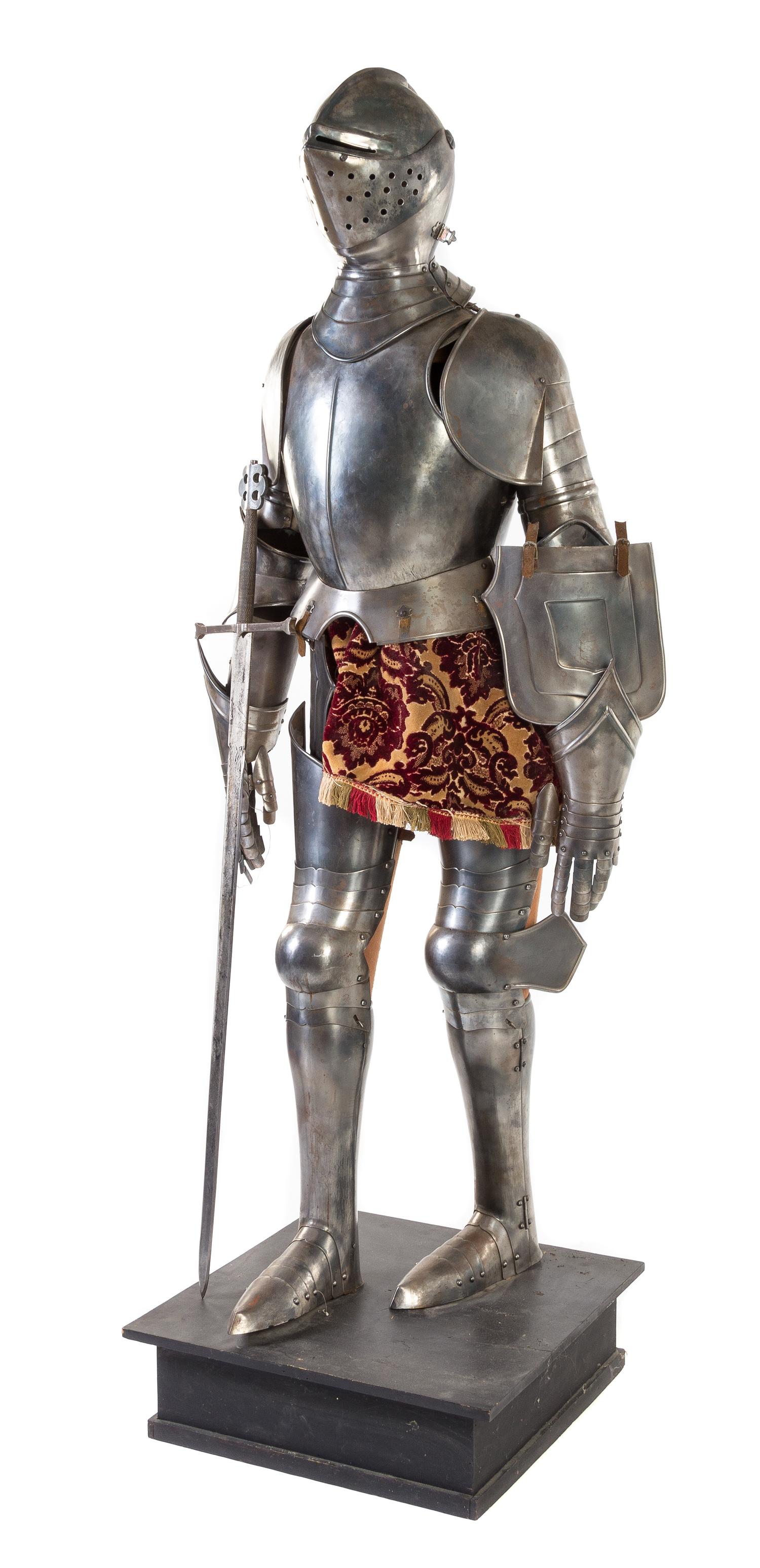A Medieval Style Suit of Armor Height 75 1/2 inches. — 20TH CENTURY