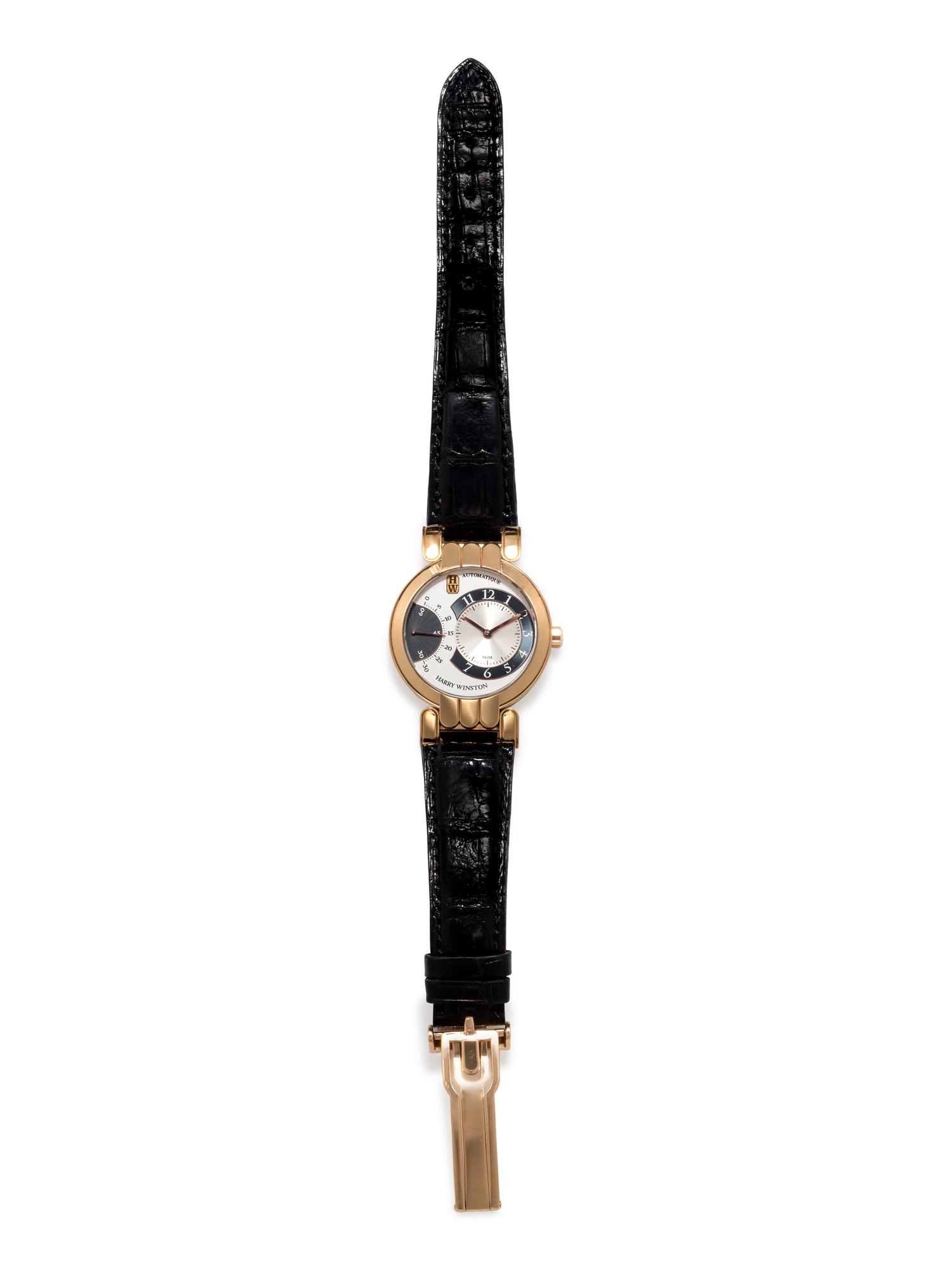 Harry Winston, 18K Pink Gold Ref. 200MASR37R 'Premier Excenter' Wristwatch