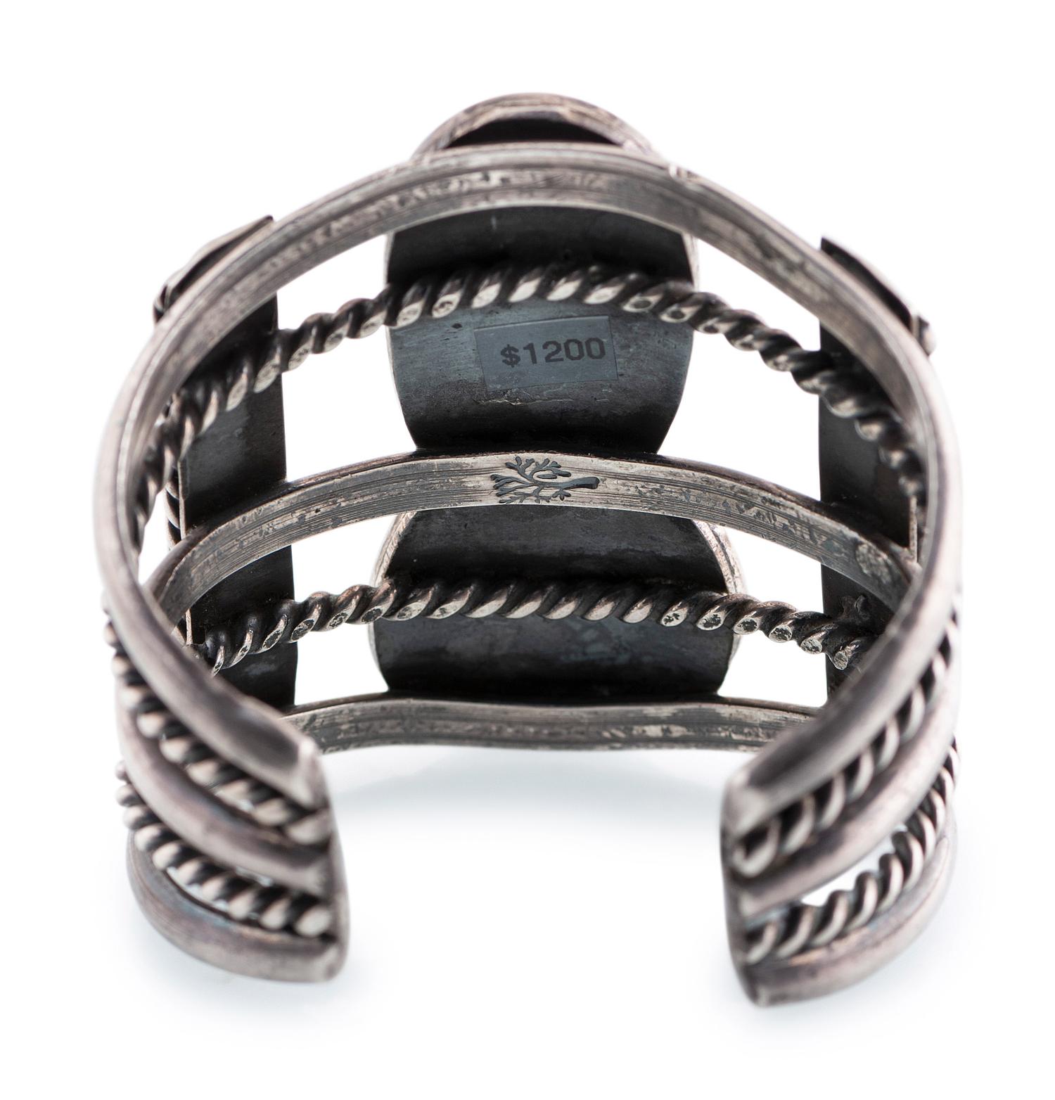 Navajo Silver and Bisbee Turquoise Cuff Bracelet