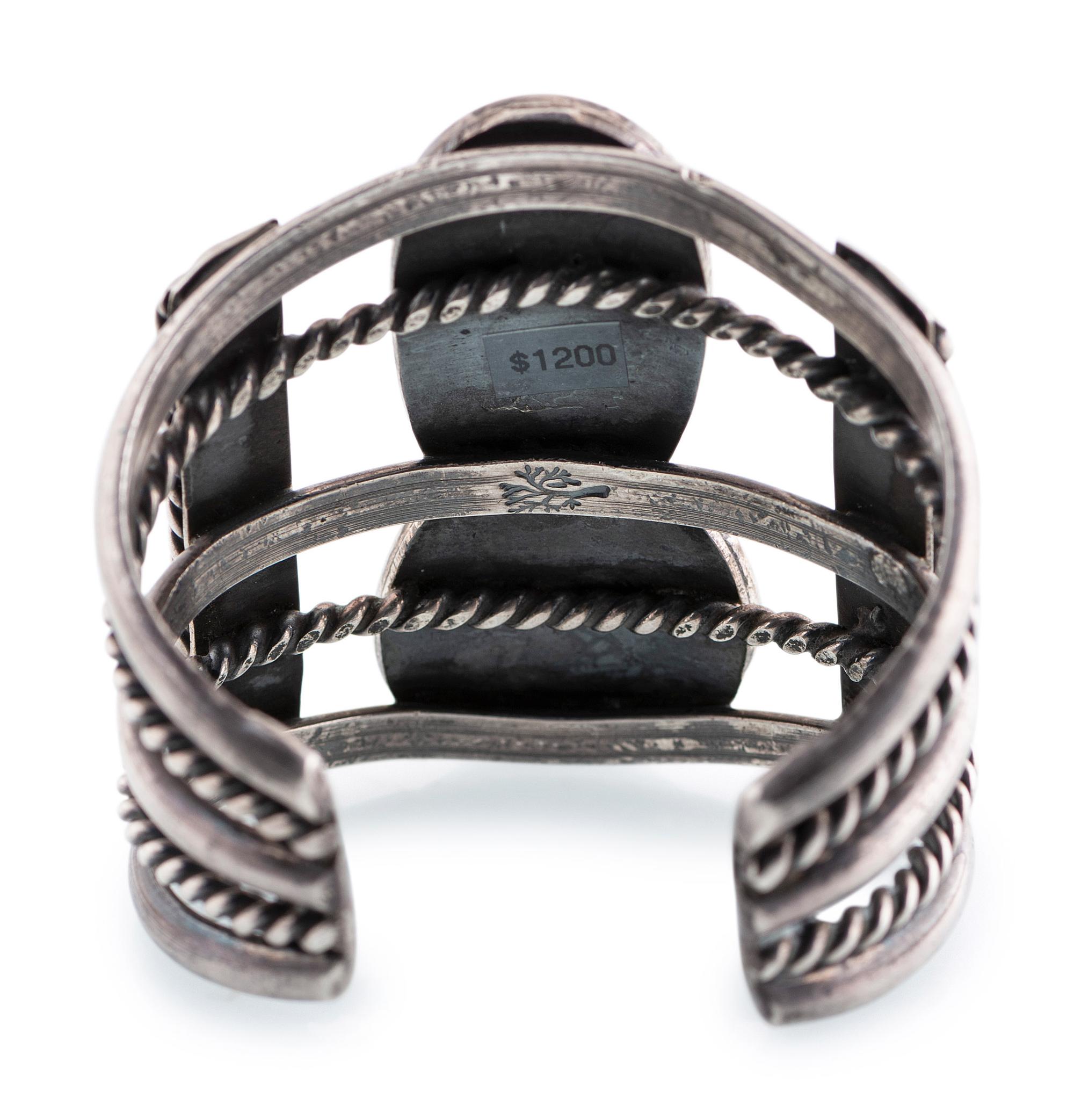Navajo Silver and Bisbee Turquoise Cuff Bracelet