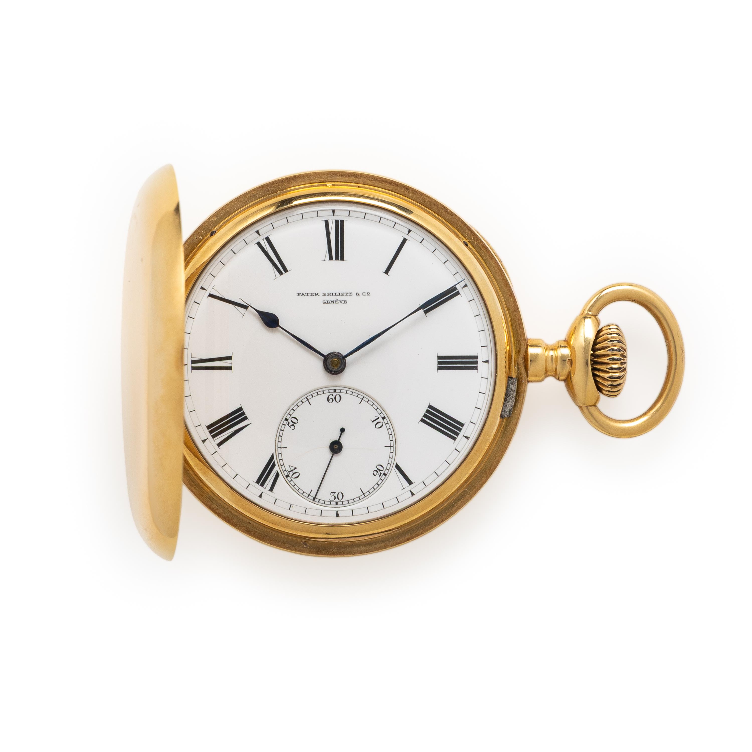 Patek Philippe, 18K Yellow Gold Hunter Case Pocket Watch, with Copy of Extract from the Archives, Circa 1890
