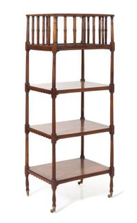 A Regency Style Mahogany Etagere Height 48 1/2 x width 18 x depth 13 inches. — 19TH CENTURY