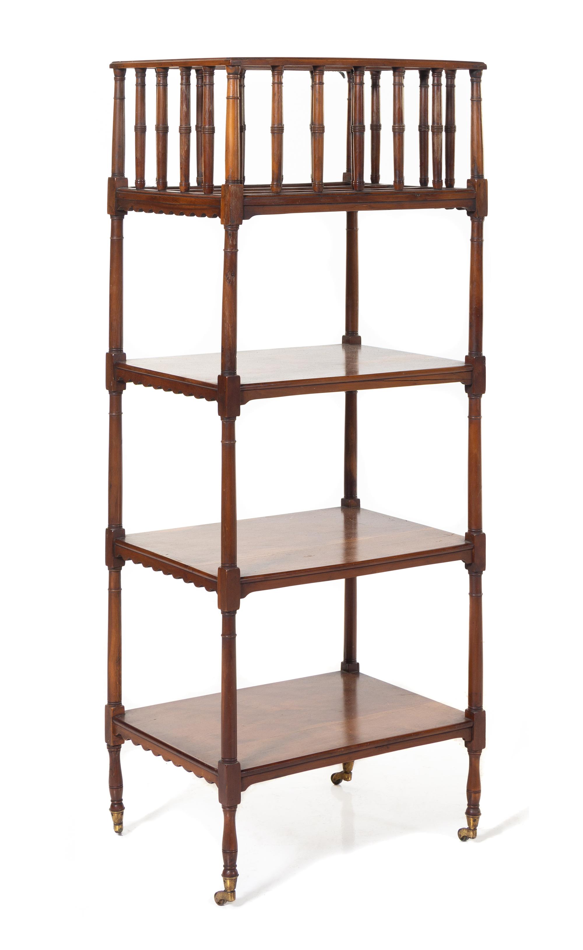 A Regency Style Mahogany Etagere Height 48 1/2 x width 18 x depth 13 inches. — 19TH CENTURY
