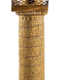Two Large Grand Tour Gilt Bronze Models of the Column of Marcus Aurelius and Trajan's Column