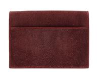 J.P. Renard Maroon Shagreen & Ostrich Clutch, 1980-90s