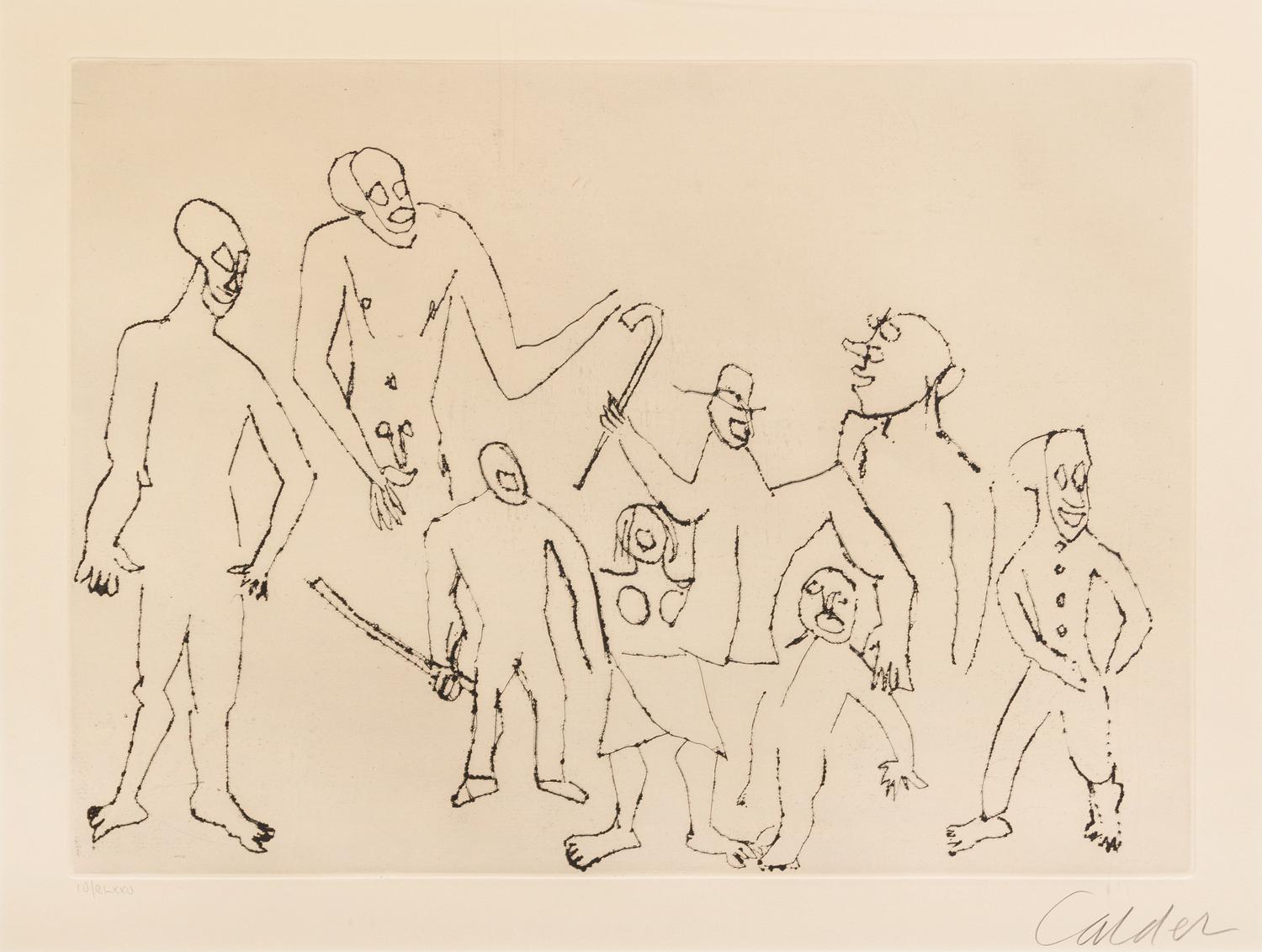 Alexander Calder, (American, 1898-1976), Untitled (2 plates from Santa Claus by E.E. Cummings), 1974