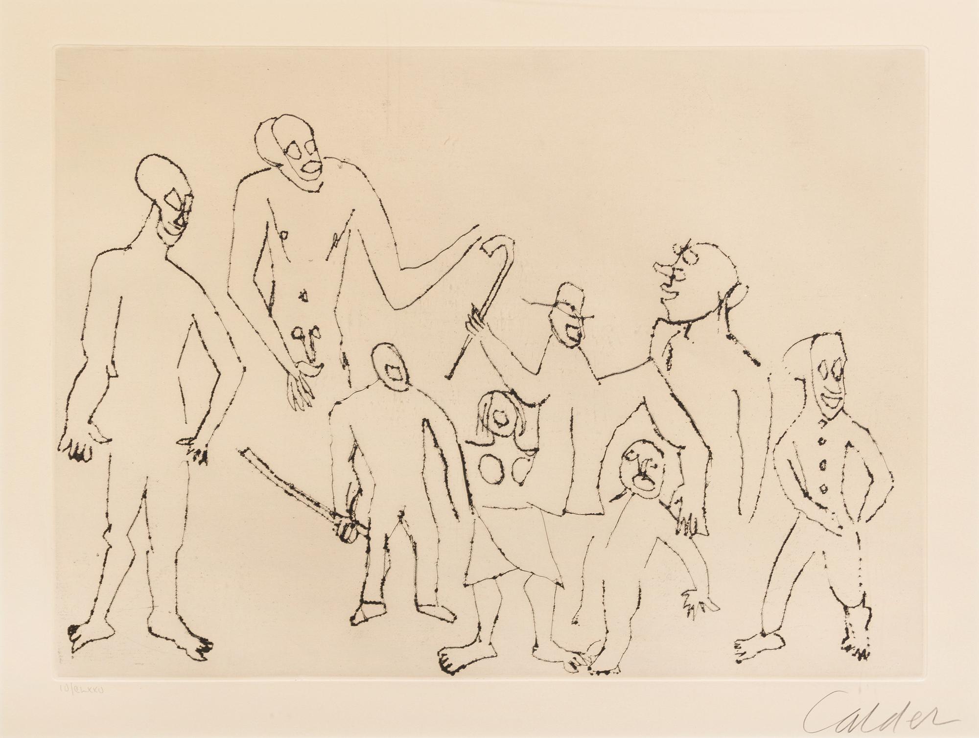 Alexander Calder, (American, 1898-1976), Untitled (2 plates from Santa Claus by E.E. Cummings), 1974