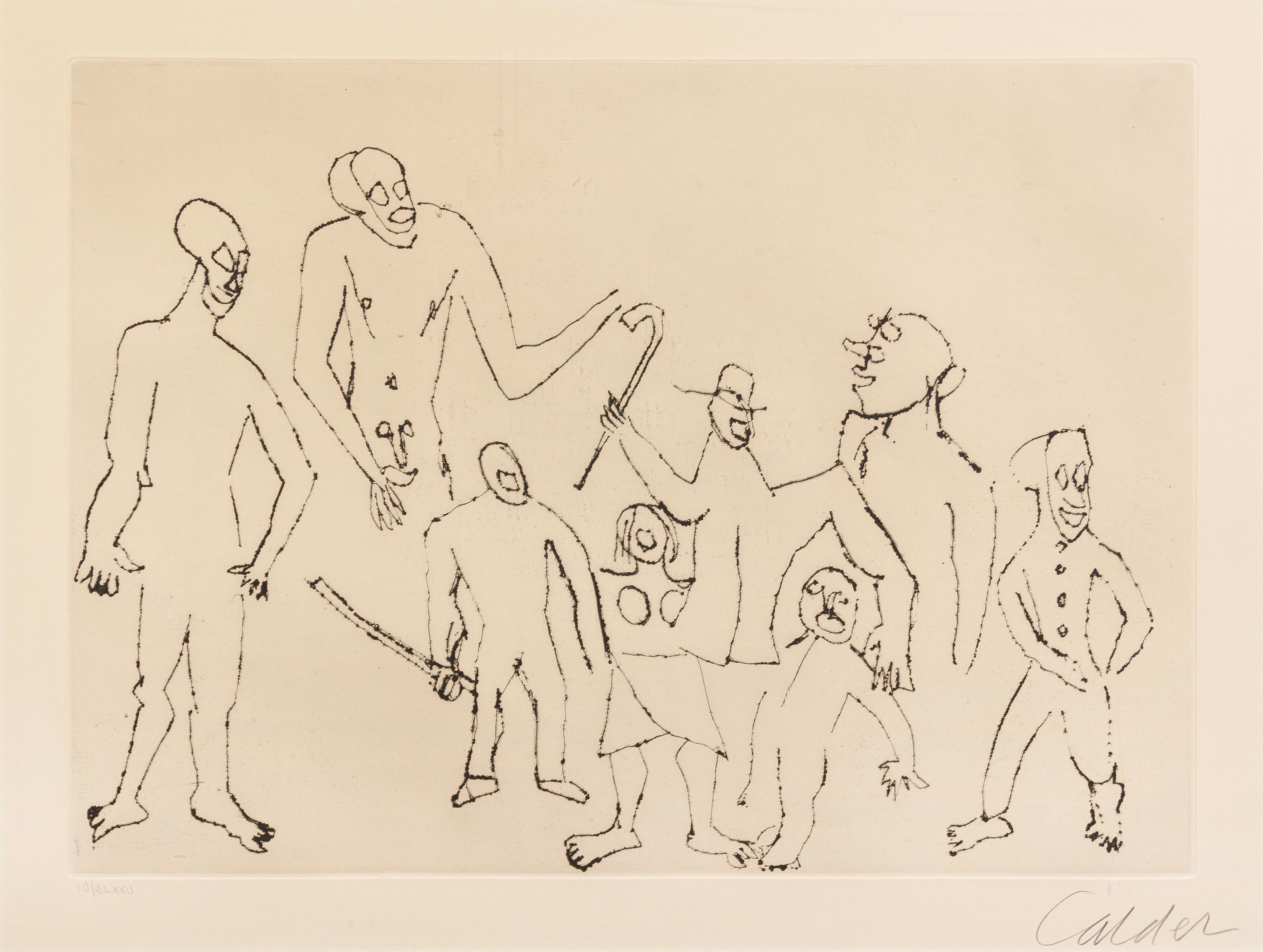 Alexander Calder, (American, 1898-1976), Untitled (2 plates from Santa Claus by E.E. Cummings), 1974