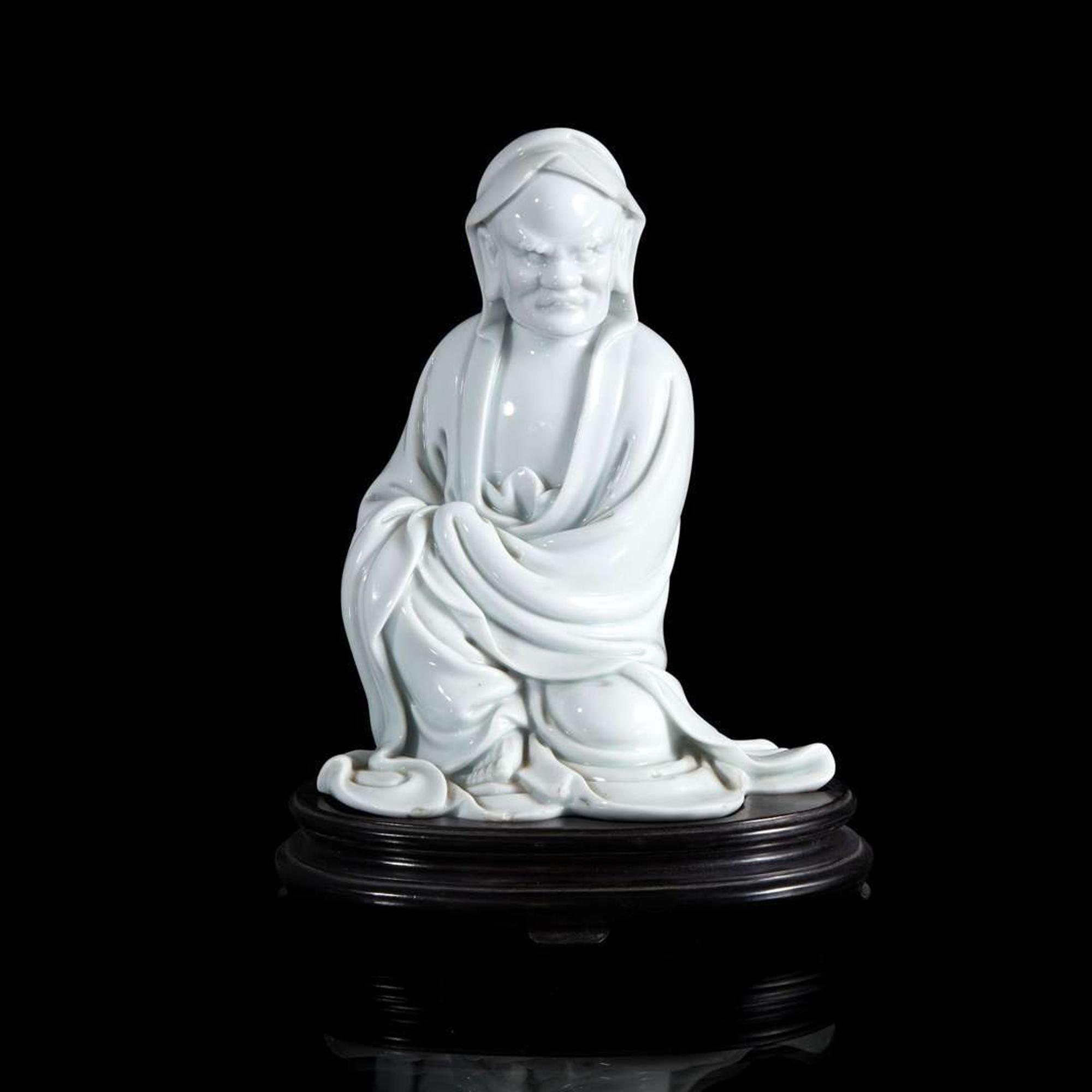 A Chinese blanc de Chine figure of Bodhidharma 德化瓷菩提达摩