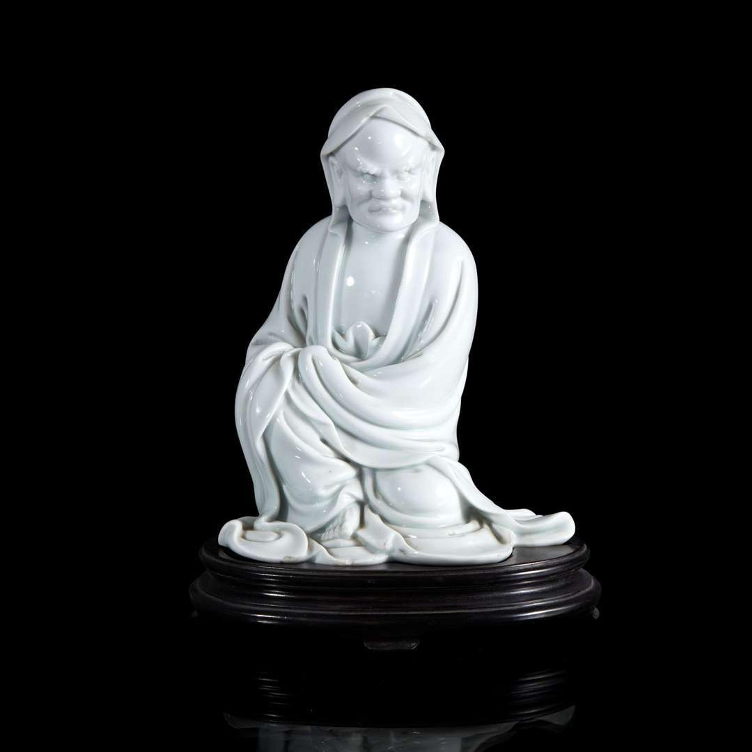 A Chinese blanc de Chine figure of Bodhidharma 德化瓷菩提达摩
