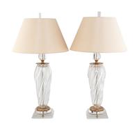 A Pair of Blown Glass Table Lamps