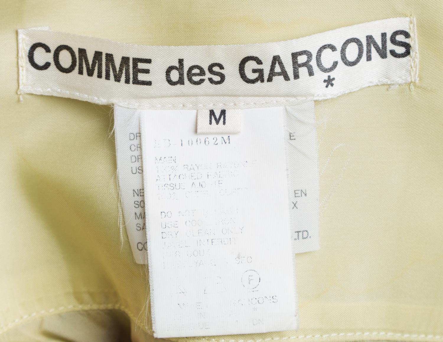 A Comme des Garcons Animal Print Chartreuse Oversized Blouse, Size medium.