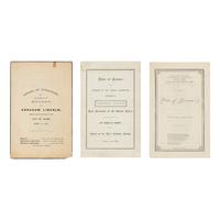 [LINCOLN FUNERAL]. A group of 3 orders of services, comprising: