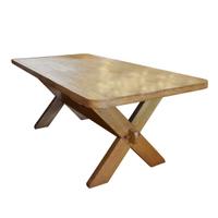 A Mid-Century Trestle Table/Desk 75" W x 35 "D x 28 "H — France, Mid-20th Century
