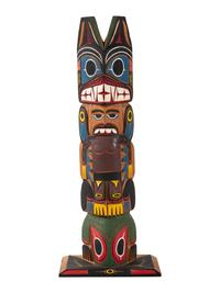 Northwest Coast Carved and Painted Totem Pole