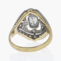 An 18K Gold and Diamond Russian Ring