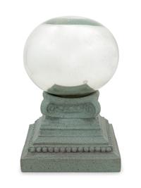 A Mercury Glass Ball With Later Resin Stand