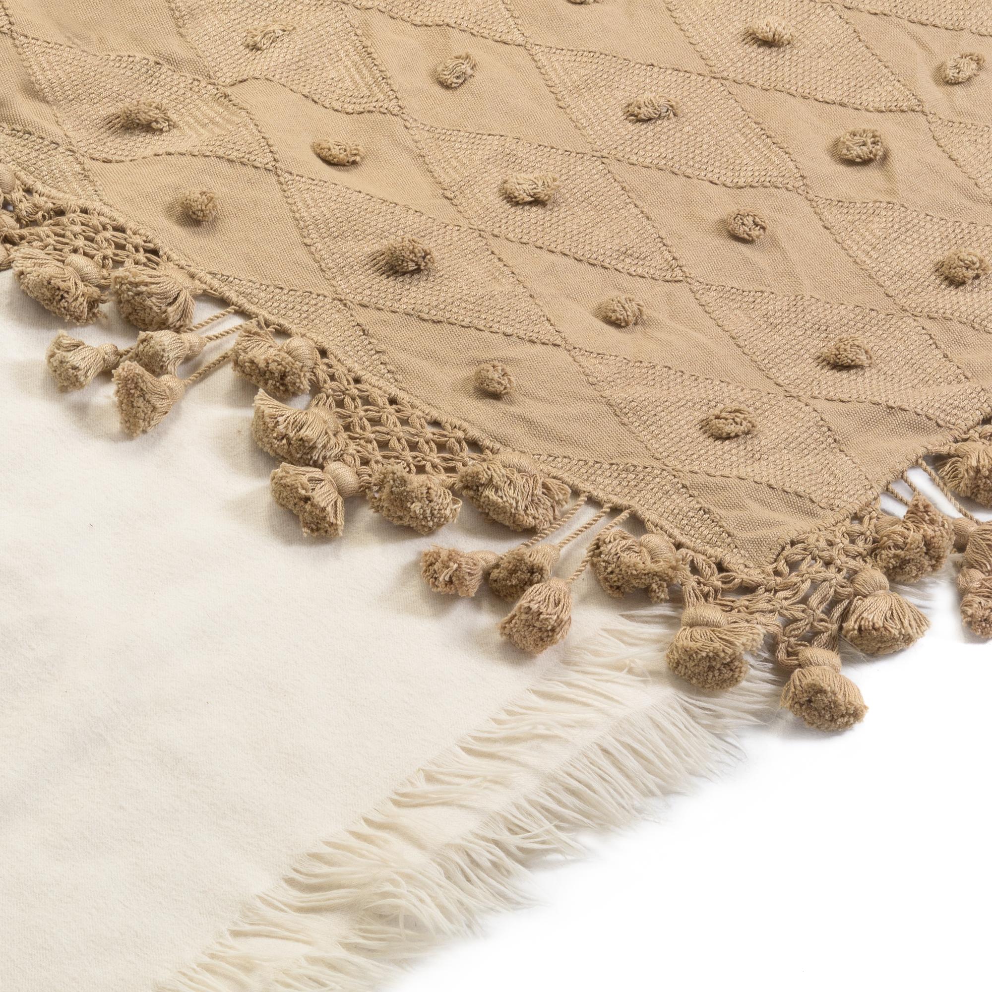 A Large Guatemalan Cotton Bedcover 9 feet 6 inches x 9 feet 4 inches.