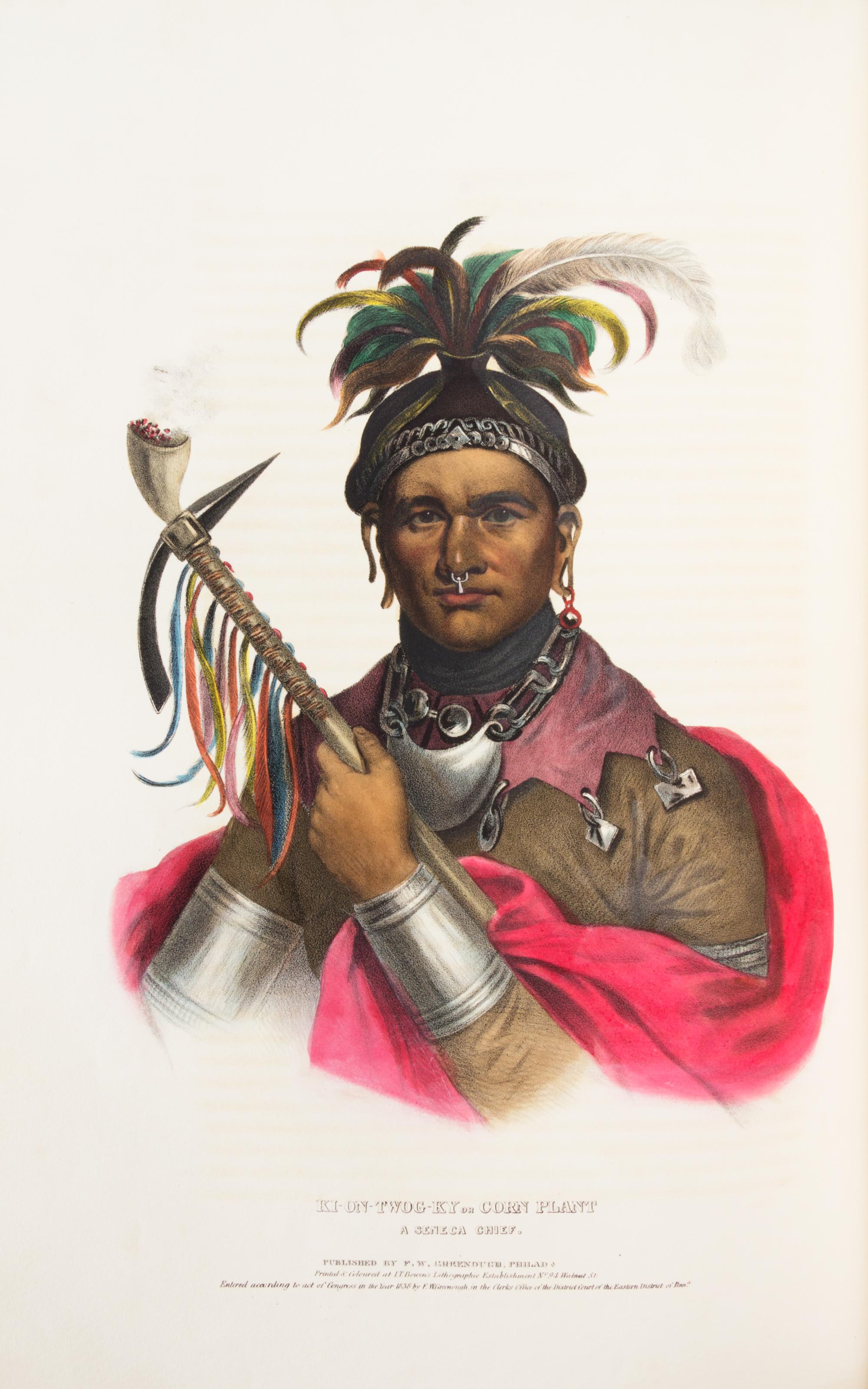 MCKENNEY, THOMAS L. AND JAMES HALL. History of the Indian Tribes of N. America... Phil., 1838, 1844. 3 v. 1st ed. Louis Philippe copy