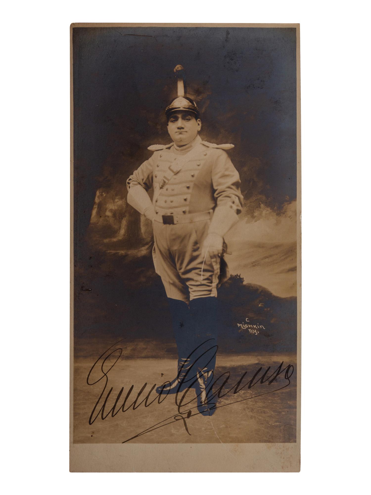CARUSO, Enrico (1873-1921).Sepia photograph signed (“Enrico Caruso”), by Mishkin, n.d.