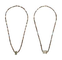 Two Egyptian Faience and Bead Necklaces