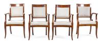 A Set of Four Italian Mahogany Armchairs Height 36 1/2 x width 24 x depth 24 inches. — LUCCA, EARLY 19TH CENTURY