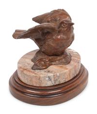 Two Sculptures: Winter Bird, edition 1/100, together with unmarked bird bronze