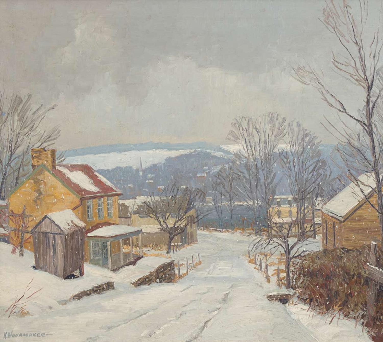 Kenneth R. Nunamaker (American, 1890-1957) - Centre Bridge (In the Snow)