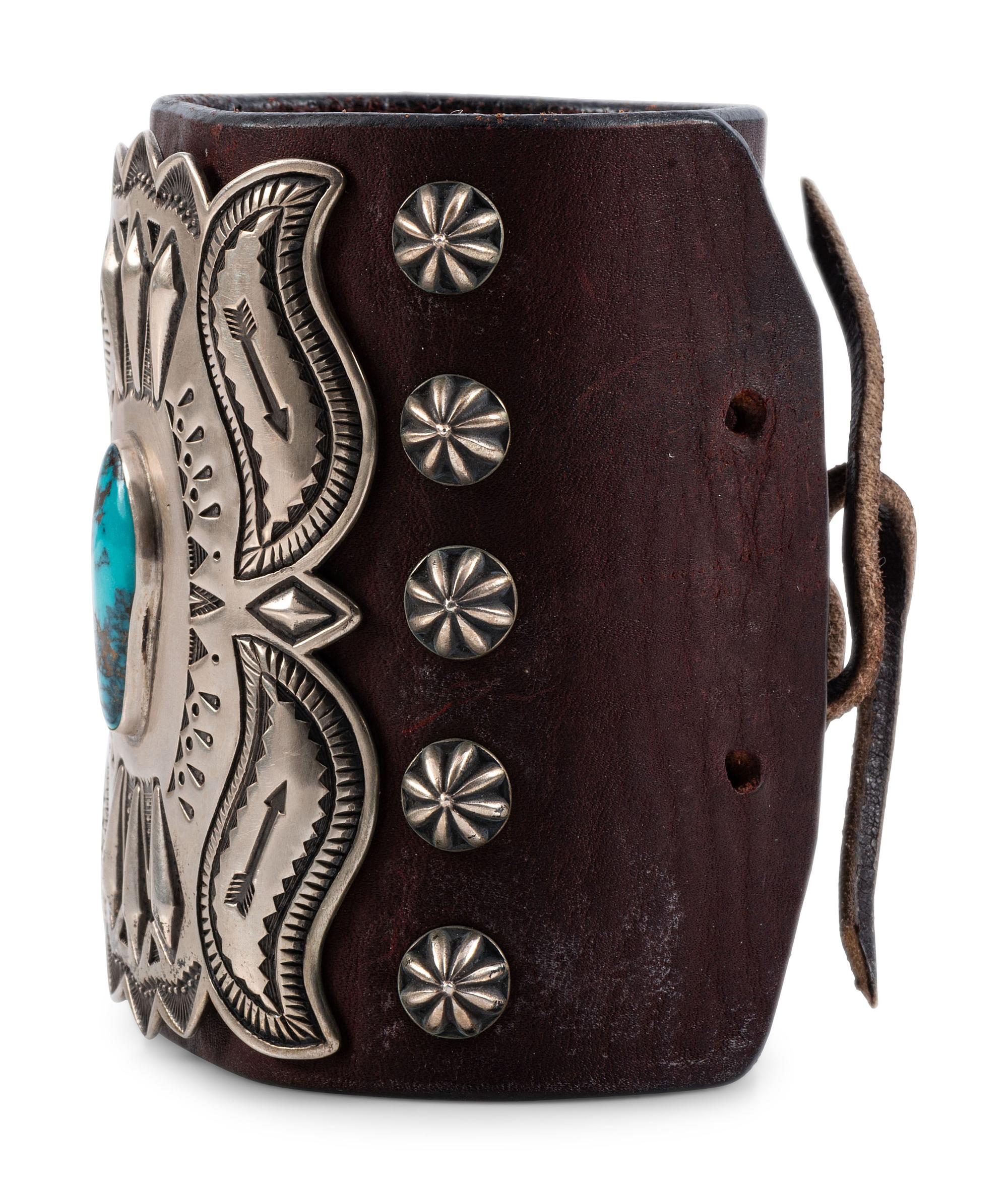 Large Navajo Sterling Silver and Turquoise Ketoh
