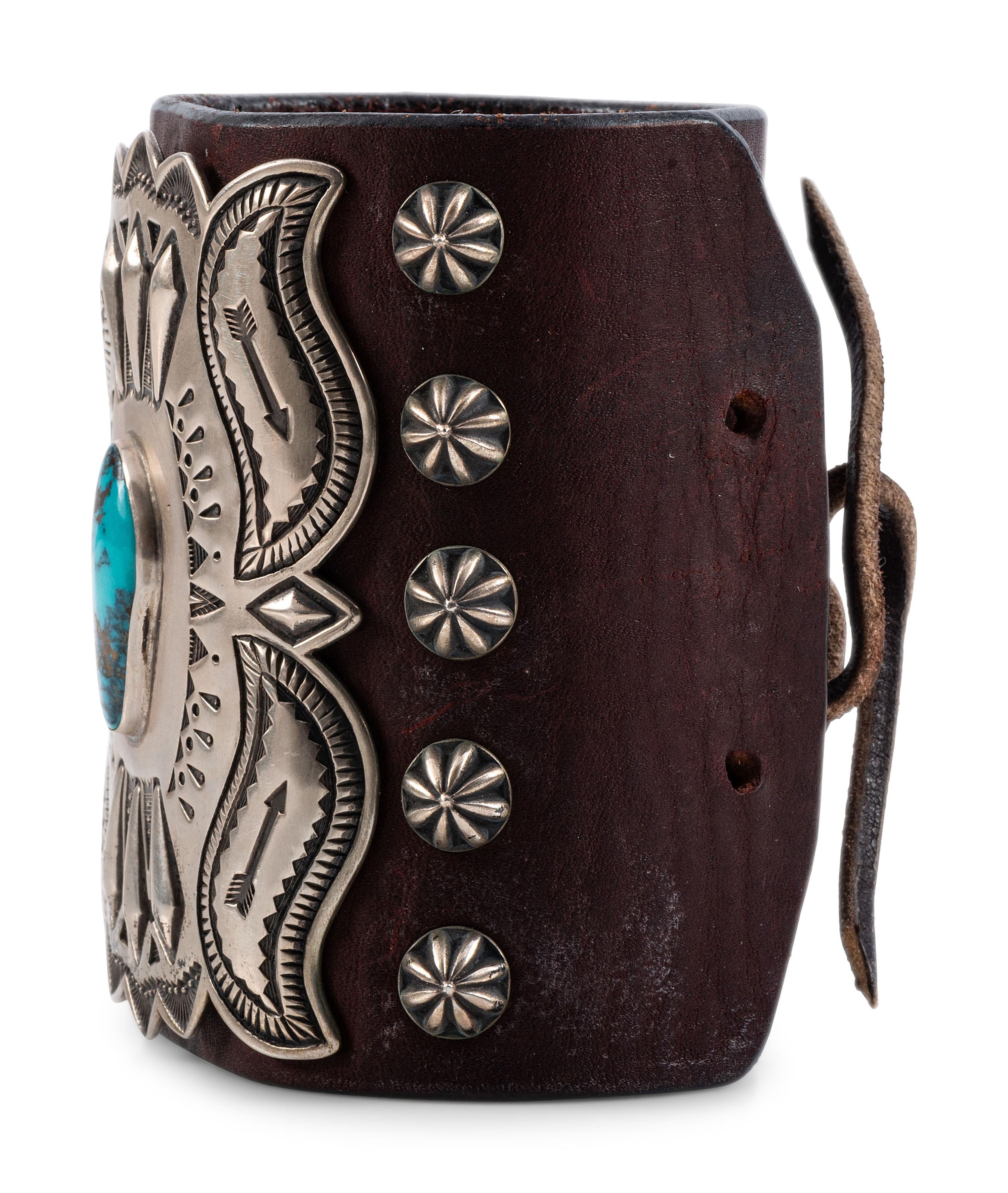 Large Navajo Sterling Silver and Turquoise Ketoh