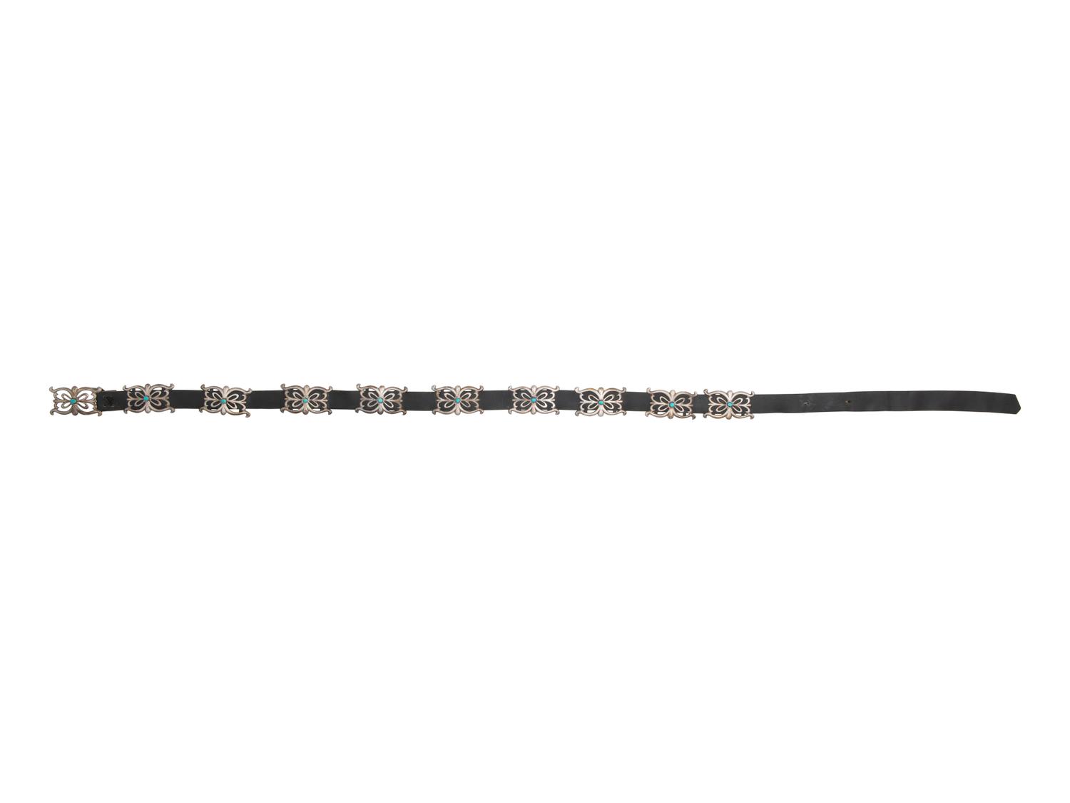 Navajo Silver Concha Belt and Squash Blossom Necklace