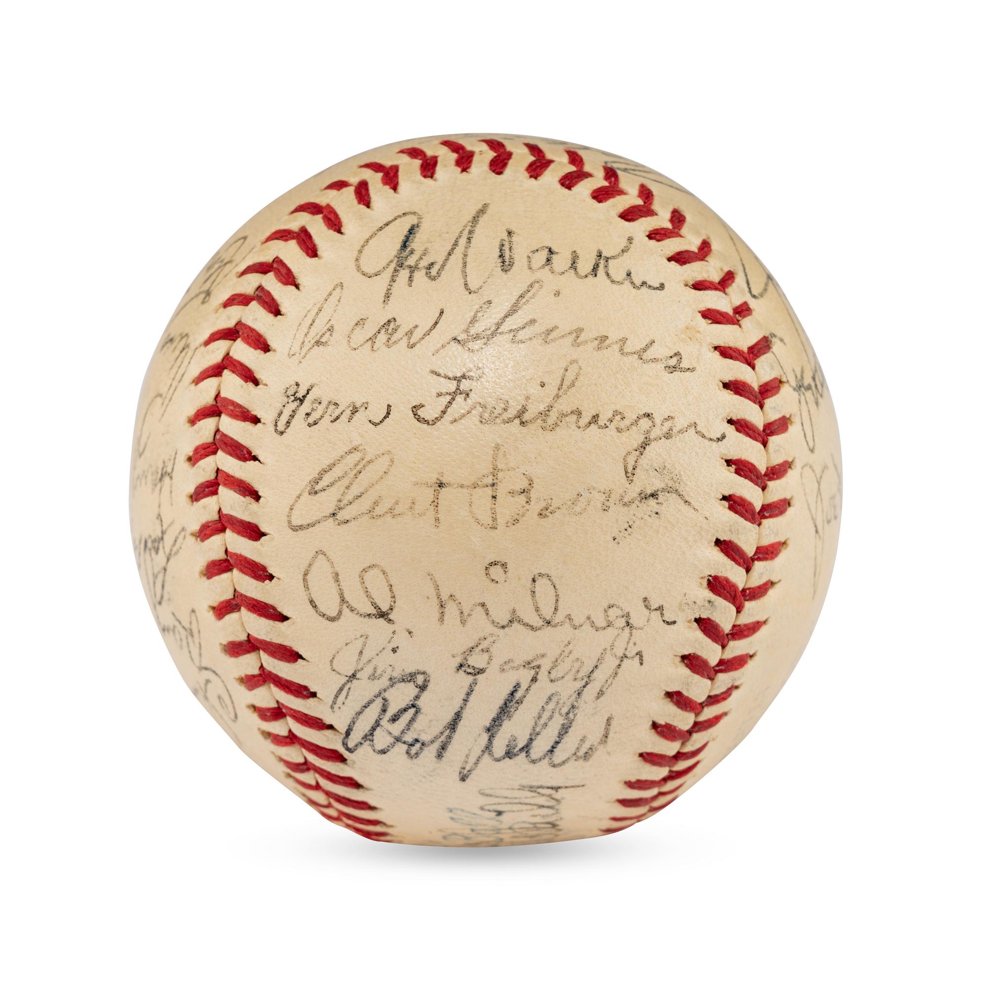 A 1941 Cleveland Indians Team Signed Autograph Baseball (PSA Letter of Authenticity),