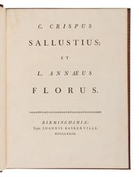 [BASKERVILLE PRESS]. A complete bound set of classical texts uniformly bound in fine 18th-century morocco, all published in Birmingham by Baskerville, comprising: