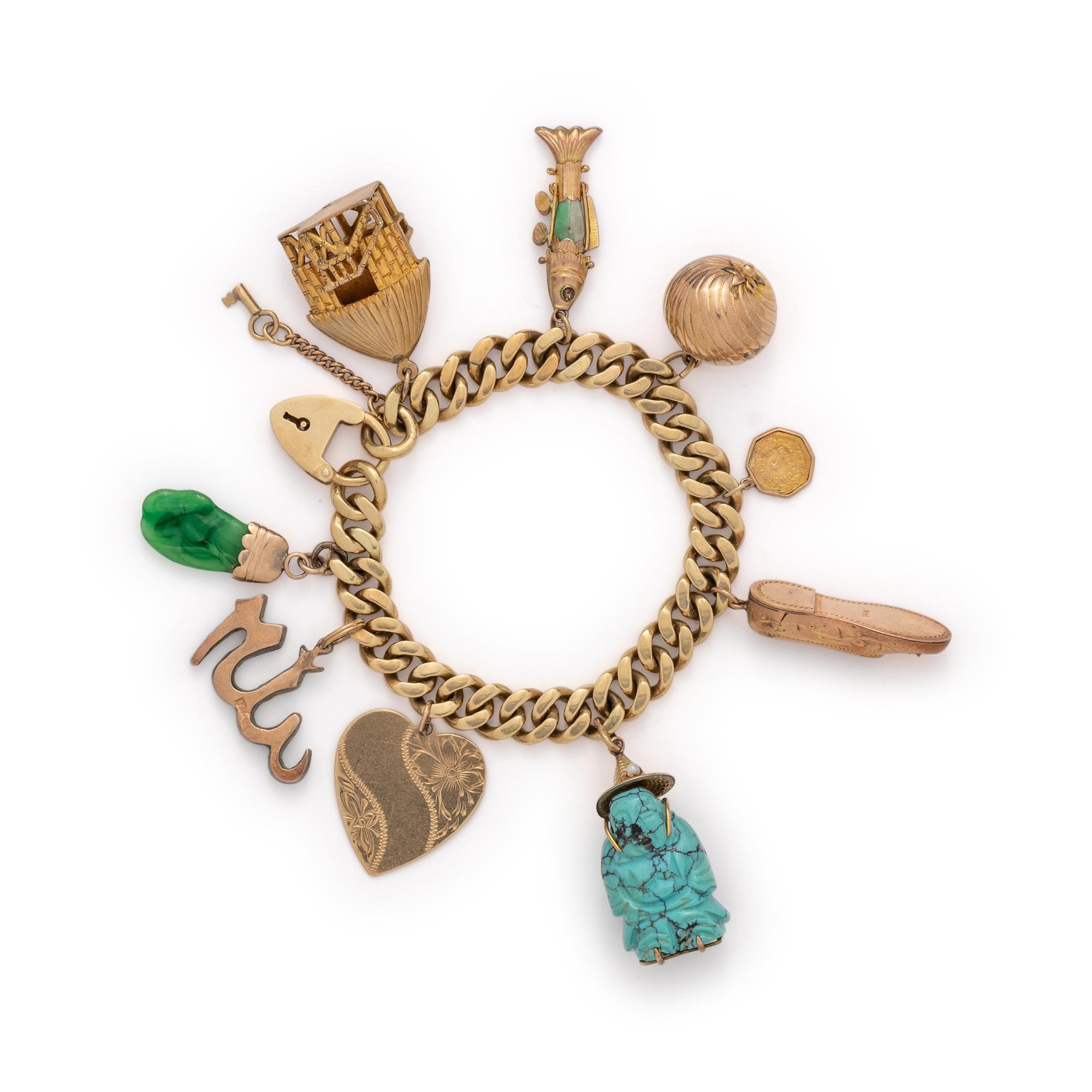 YELLOW GOLD CHARM BRACELET