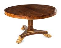A Regency Parcel Gilt Rosewood Tilt-Top Table