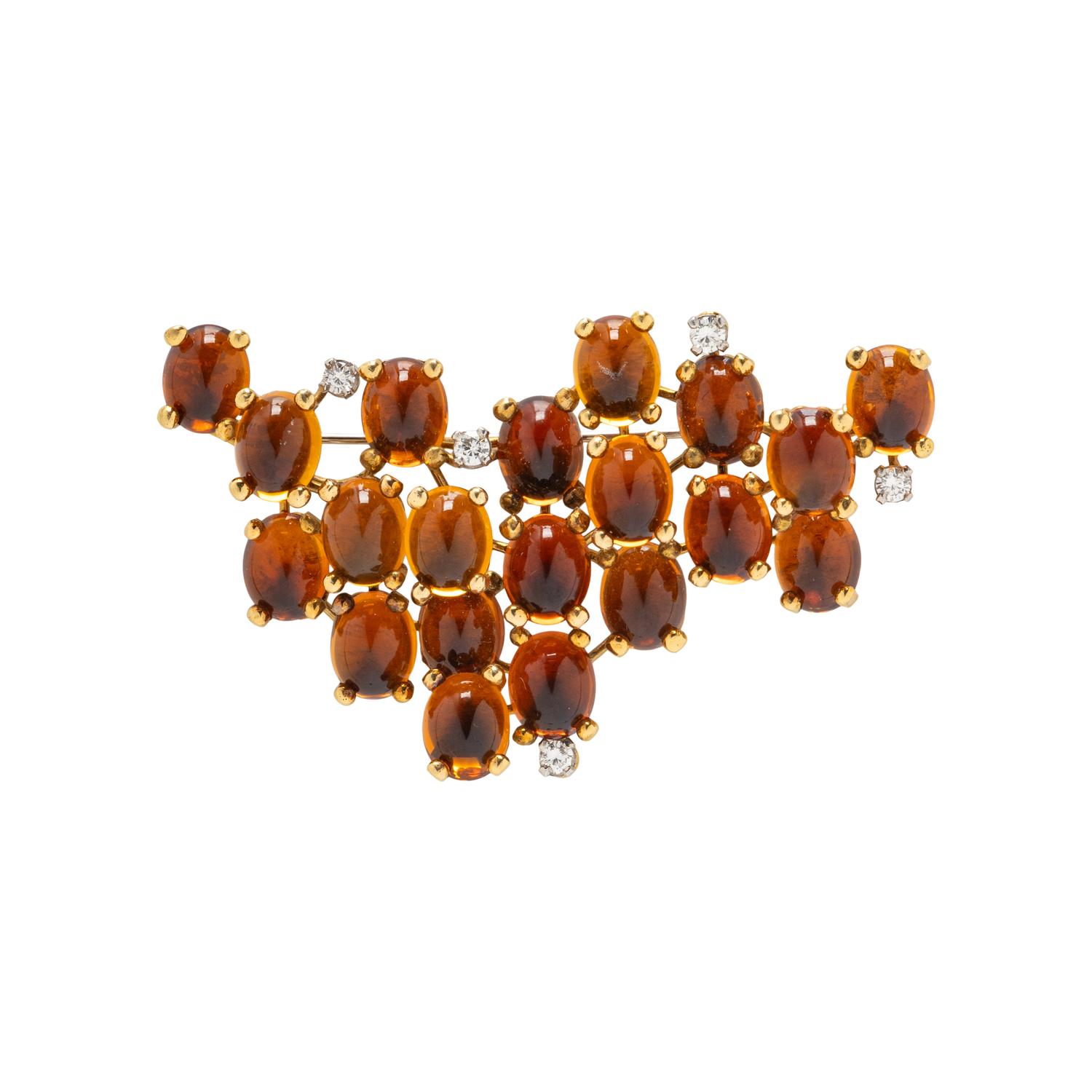 GRIMA, CITRINE AND DIAMOND BROOCH