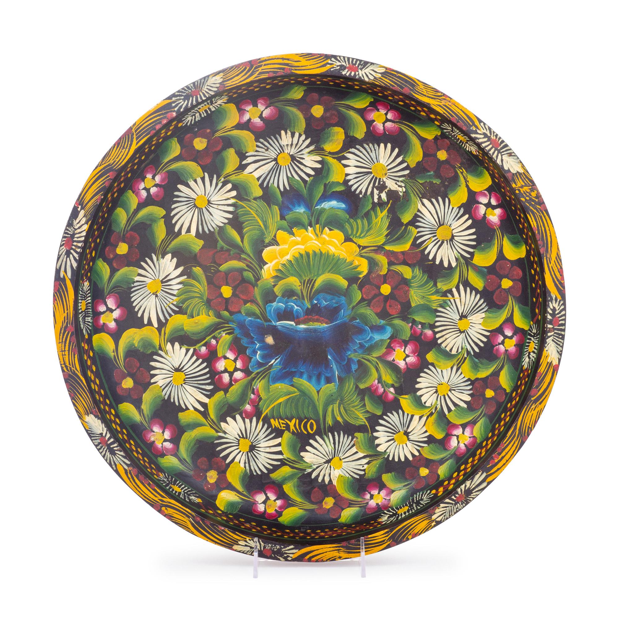 A Mexican Painted Wood Charger