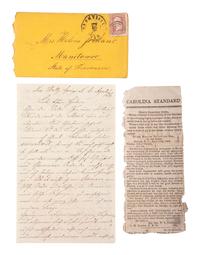[CIVIL WAR]. A group of 27 letters addressed to Helene Wallich Jordans from husband and brothers serving with the 82nd Illinois and the 26th Wisconsin Infantries. January 1863-June 1865.