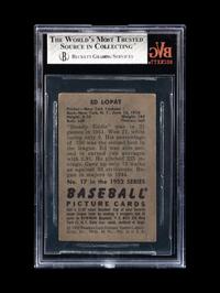 A Group of Four 1950s Bowman Baseball Cards Including a Monte Irvin Rookie Card (PSA 4.5) and Autographed Phil Rizutto,