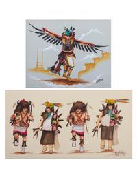 Brent Naha (Hopi, 1955-1986) gouache on paper