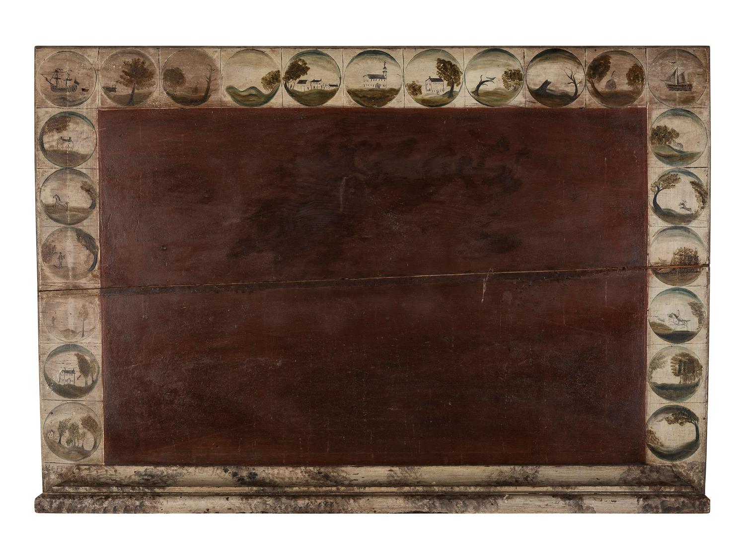 A Trompe L’Oeil Painted Pine Fireboard, 18th Century